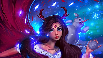 Christmas Girl With Snow Olaf, anime, artist, artwork, digital-art HD wallpaper