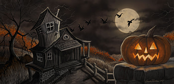 Halloween, Haunted House, Holiday, Bat, House, Jack O' Lantern, Moon HD wallpaper