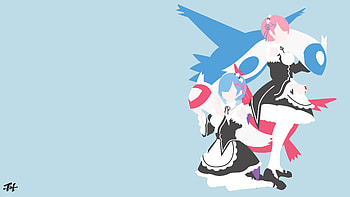 Pokemon crossover , Latias and Latios, Minimalist art, Anime characters HD wallpaper