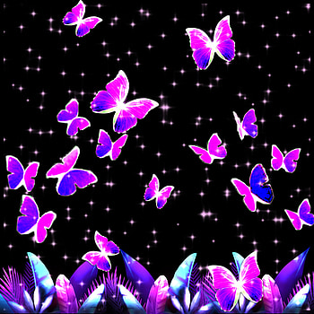 Butterfly garden bg, pink, blue, butterflies, background, design, pattern HD phone wallpaper