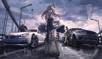 Anime Squad, anime-girl, anime, artist, artwork, art HD wallpaper