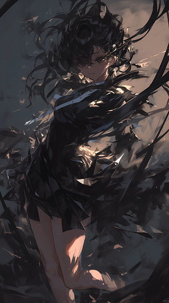 Mysterious Shadows - Anime Girl, Anime, anime girl, dark anime, Digital Art, character design HD phone wallpaper