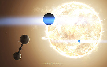 Daedalus, sunshine, ship, gucken, universe, michelmann, station, jeff, bright, space, sun HD wallpaper