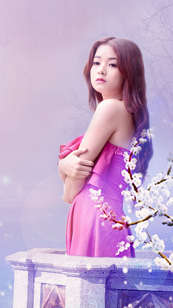 Vietnamese, spring, blossom, woman, asian HD phone wallpaper