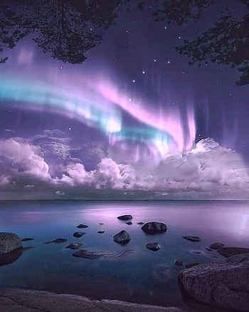Pastel aurora, night HD phone wallpaper