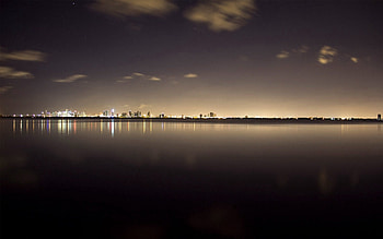 Miami, Cities, Night, Building, Ocean HD wallpaper