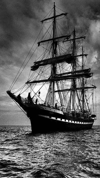 Full Black, Ship, Sea Poster HD phone wallpaper