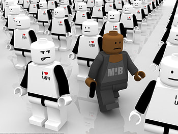 People, Robots, 3D, Crowd, Police, Policemen HD wallpaper