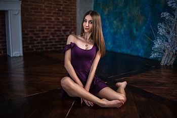 Lovely Girl, model, woman, floor, brunette HD wallpaper