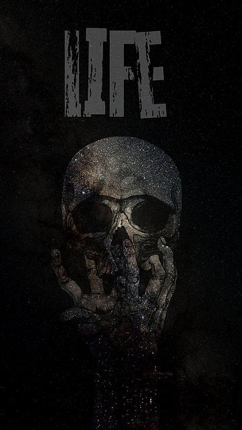 Life, Space, Dark, Skull HD phone wallpaper