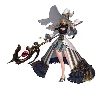 Witch, hat, jssart, js s, fantasy, jss, girl HD wallpaper