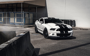 Ford Mustang Shelby GT500, exterior, front view, white sports coupe, tuning Mustang Shelby GT500, American sports cars, Ford HD wallpaper