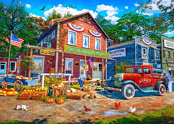 The Old General Store, art, pictura, dominic davison, old general store, painting HD wallpaper
