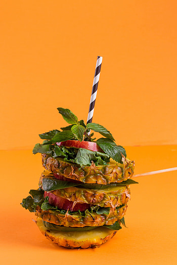 Fruits, Food, Apple, Lobules, Slices, Mint, Pineapple, Cocktail HD phone wallpaper