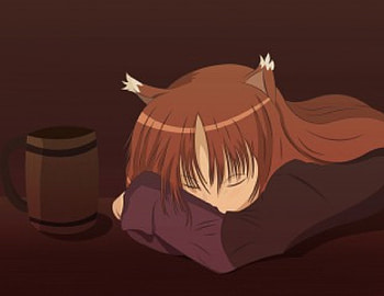 Drunk holo, anime, cute, holo, spice, drunk HD wallpaper