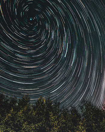 Nature, Trees, Stars, Top, Rotation, Tops HD phone wallpaper