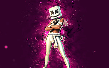 Marsha, , purple neon lights, Fortnite Battle Royale, Fortnite characters, Marsha Skin, Fortnite, Marsha Fortnite HD wallpaper