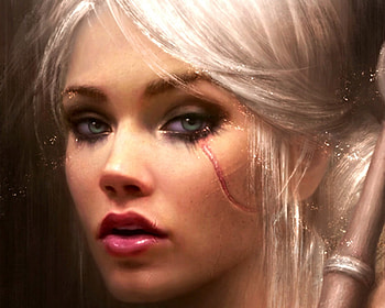Ciri, blonde, art, girl, carlo-marcelo, the witcher, woman, fantasy, face, game HD wallpaper
