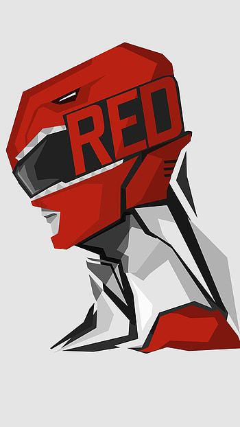 Red power ranger art, red, anime HD phone wallpaper