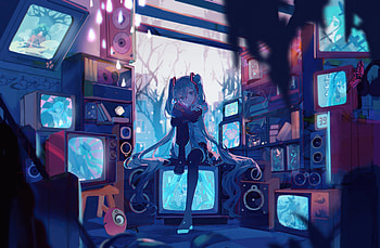 Hatsune MikuVocaloid , hatsune-miku, vocaloid, anime, anime-girl, artist, artwork, digital-art HD wallpaper