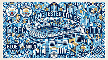 Manchester City FC — Blue Moon Etihad Stadium Mural, Manchester City F.C., Stadium, Football HD wallpaper