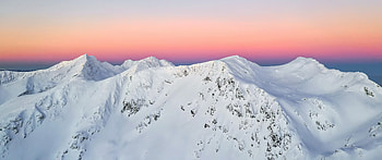 Snowy Mountain Sunset, snow, mountains, nature HD wallpaper