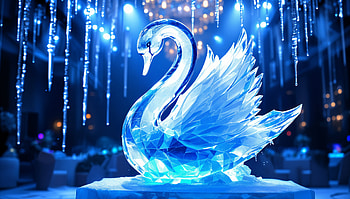 Stunning Ice Sculpture: A Ultra, ice sculpture, swan, crystal HD wallpaper