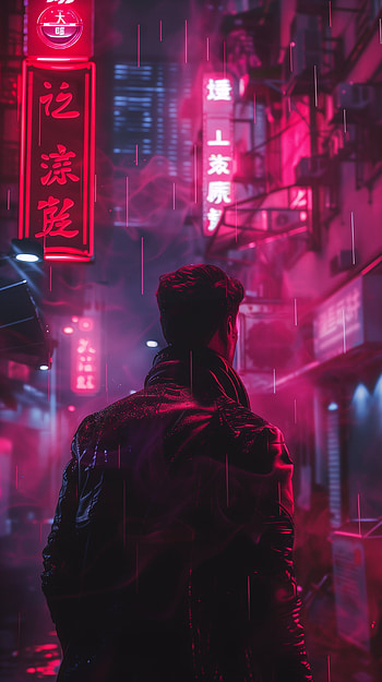 Rainy Cyberpunk Nights, Sci Fi, cyberpunk, rain HD phone wallpaper