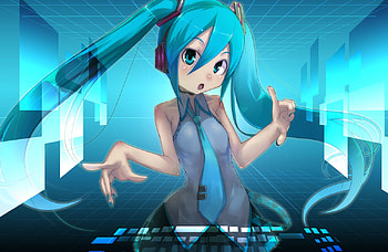 Cute Miku, blue, hatsune miku, cute, aqua, vocaloid, anime girl, miku, vocaloids, aqua hair, hatsune, twintails, aqua eyes, blushing, blush HD wallpaper