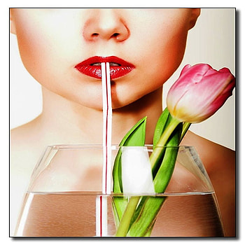 SHARE WHAT WE HAVE, tulip, lips, water, share, woman HD wallpaper