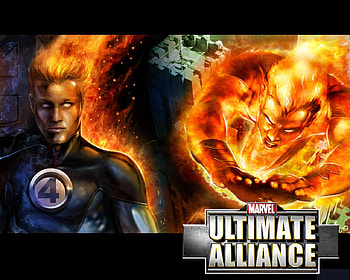 The Human Torch, ultimate alliance, action, video game, entertainment, movie, fan art, fire, marvel HD wallpaper