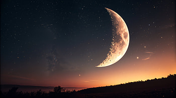 Serene New Moon: Stunning Ultra, new moon, moon, Night Sky, landscape HD wallpaper