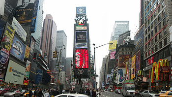 City lights, Iconic intersection, New York vibes, Neon signs HD wallpaper