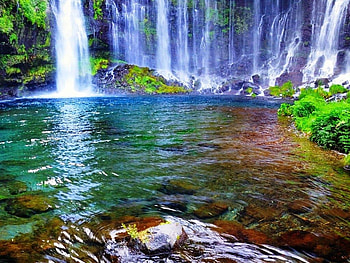 WATERFALL, TREES, NATURE, COLORS, WATER HD wallpaper