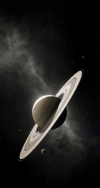 Saturn , Rings of Saturn, Monochrome art, Abstract drawing HD phone wallpaper