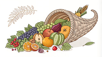 Vibrant Cornucopia: A Celebration of Harvest, cornucopia, fruit, harvest, illustration, seasonal HD wallpaper