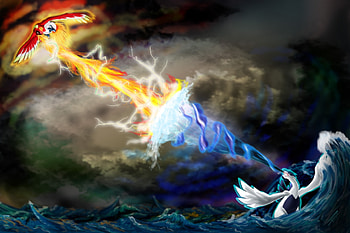 47 Ho-Oh and Lugia , Legendary Pokmon HD wallpaper