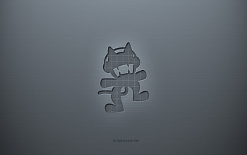 Monstercat logo, gray creative background, Monstercat emblem, gray paper texture, Monstercat, gray background, Monstercat 3d logo HD wallpaper
