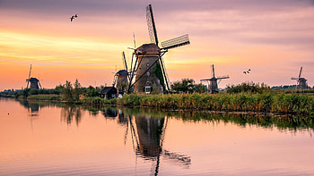 Windmills Of Kinderdijk Netherlands South Holland Province Travel HD wallpaper