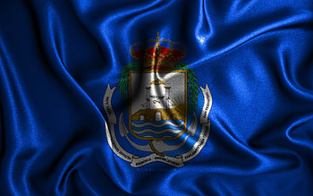San Fernando flag, , silk wavy flags, spanish cities, Day of San Fernando, Flag of San Fernando, fabric flags, 3D art, San Fernando, cities of Spain, San Fernando 3D flag HD wallpaper