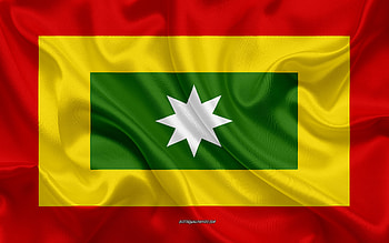Flag of Malambo, , silk texture, Malambo, Colombian city, Malambo flag, Colombia HD wallpaper