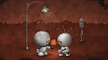 Robotic Love, love, couple HD wallpaper