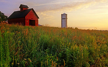 Peck Farm Granary and Silo, Kane County, Illinois HD wallpaper