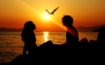 FIRST ROMANTIC DATE, boy, hot, cool, set, girl, students, sun HD wallpaper