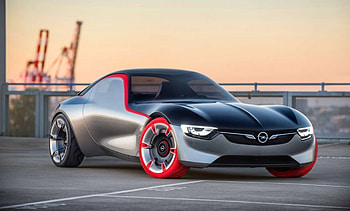 Opel GT Concept, Black, Silver, Red Tire, GT HD wallpaper