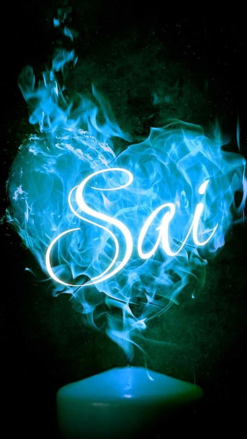 S Name, Sai, blue heart HD phone wallpaper