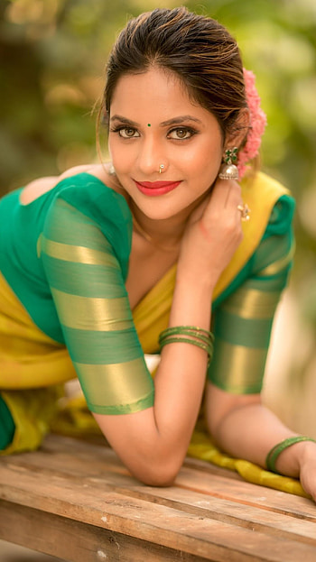 Aishwarya Dutta, saree beauty HD phone wallpaper