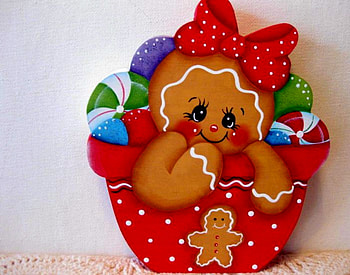 Gingerbread, Brown, Candy, Red HD wallpaper