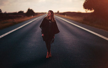 Girl Standing On Road , girls, model, road HD wallpaper
