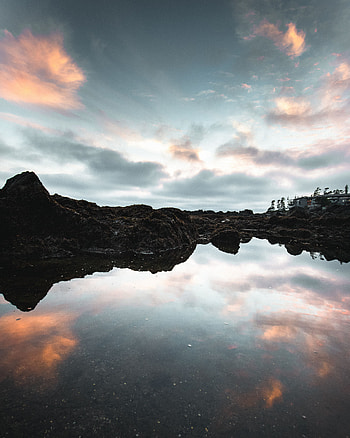Nature, Water, Sky, Twilight, Lake, Dusk, Hills HD phone wallpaper